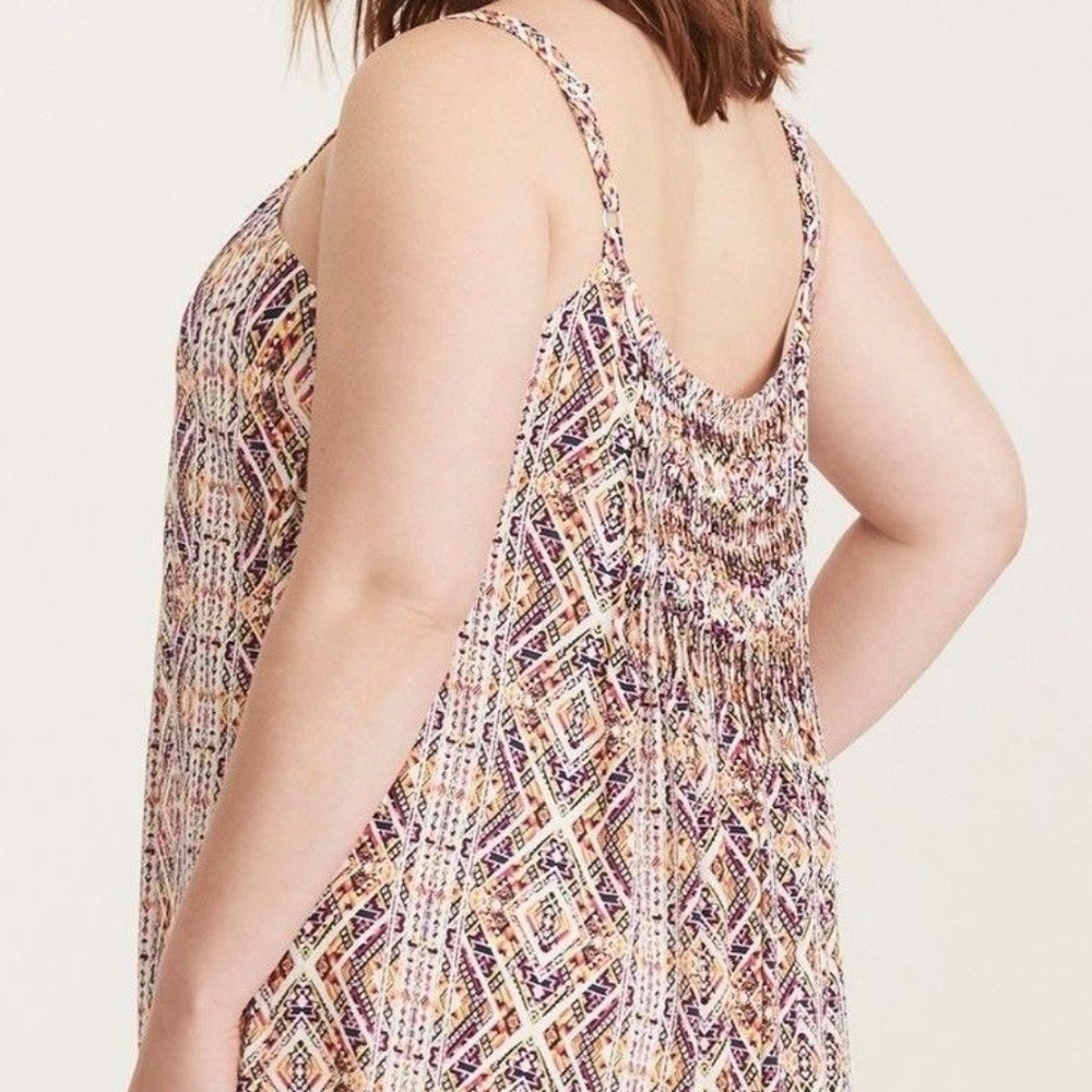 Torrid DRESS 2/2X Lace Up Plus Size Pleated Gauze - Picture 2 of 5